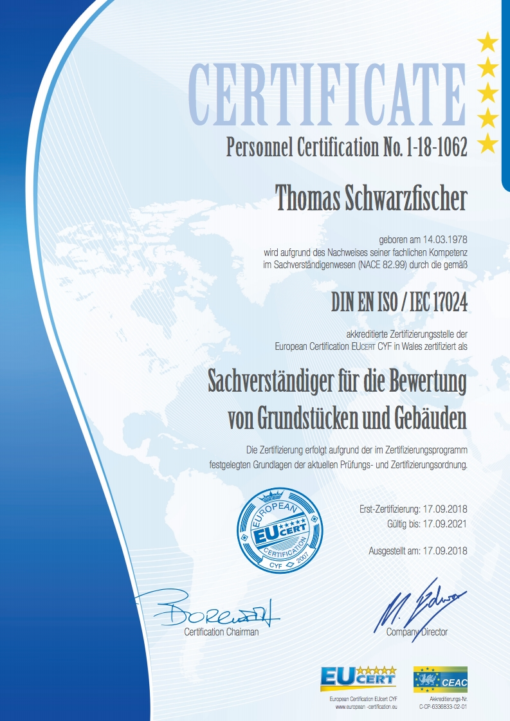 Zertifikat DIN EN ISO/IEC 17024 2018